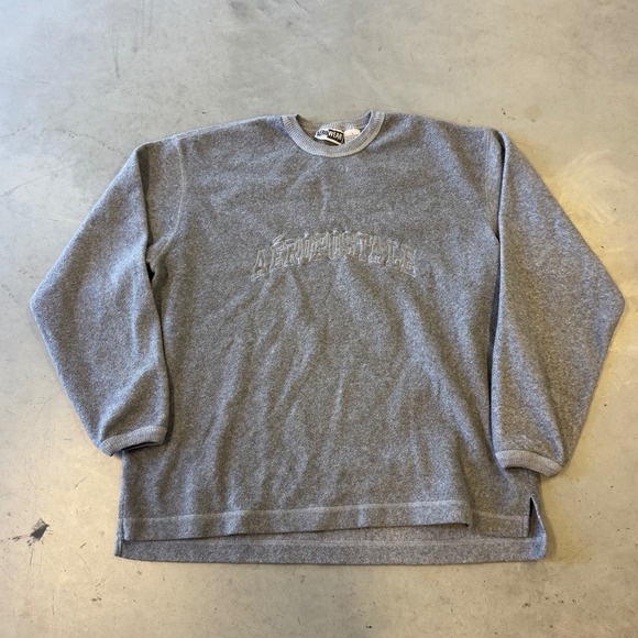 Aeropostale Other - Aeropostale AeroWear Mens Gray Fleece Crewneck Sweatshirt Large Vintage 90s